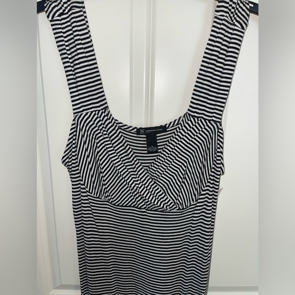 INC black & white stripe maxi dress